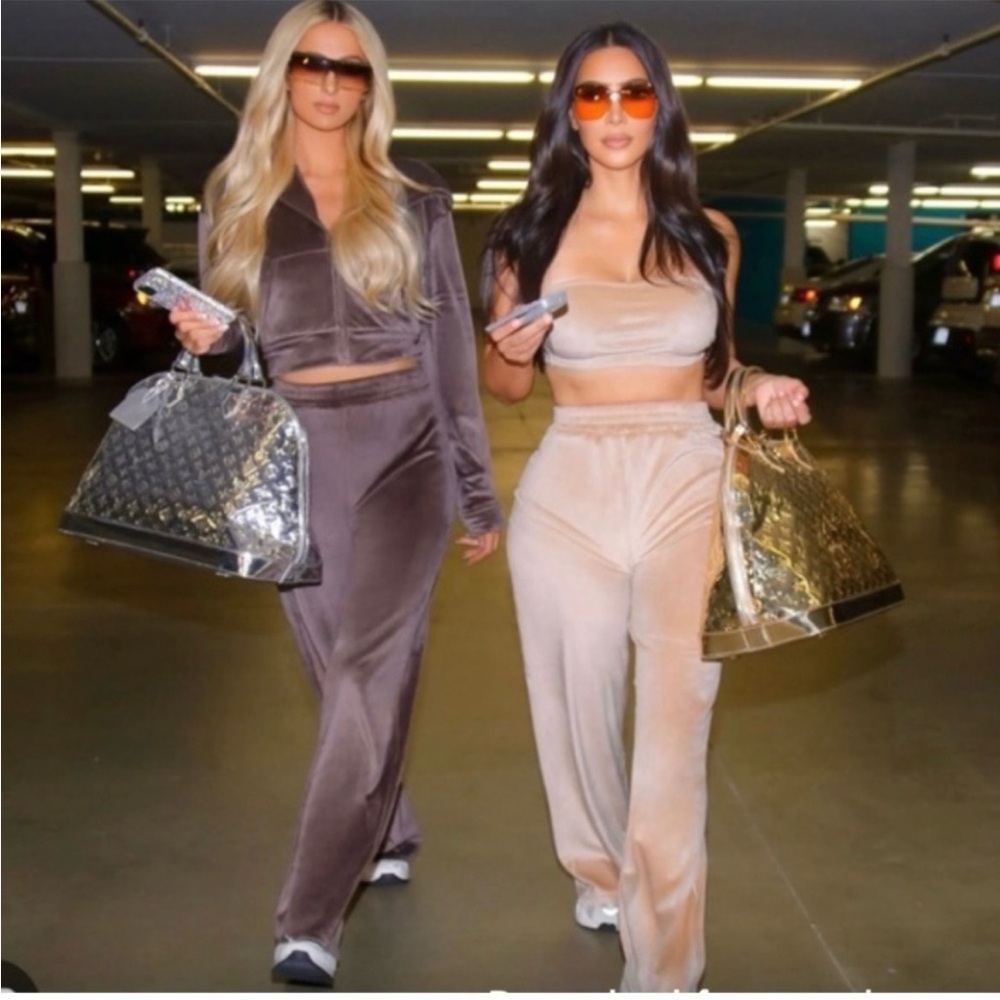 SKIMS Velour Wide Leg Pant - Honey
